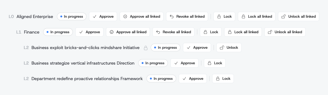 The Approvals tab, with the lock controls beside the approval buttons