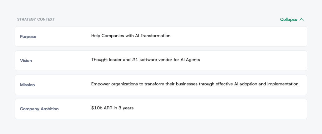 Editing the strategy-context fields
