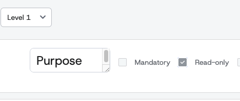 Read-only field configuration interface